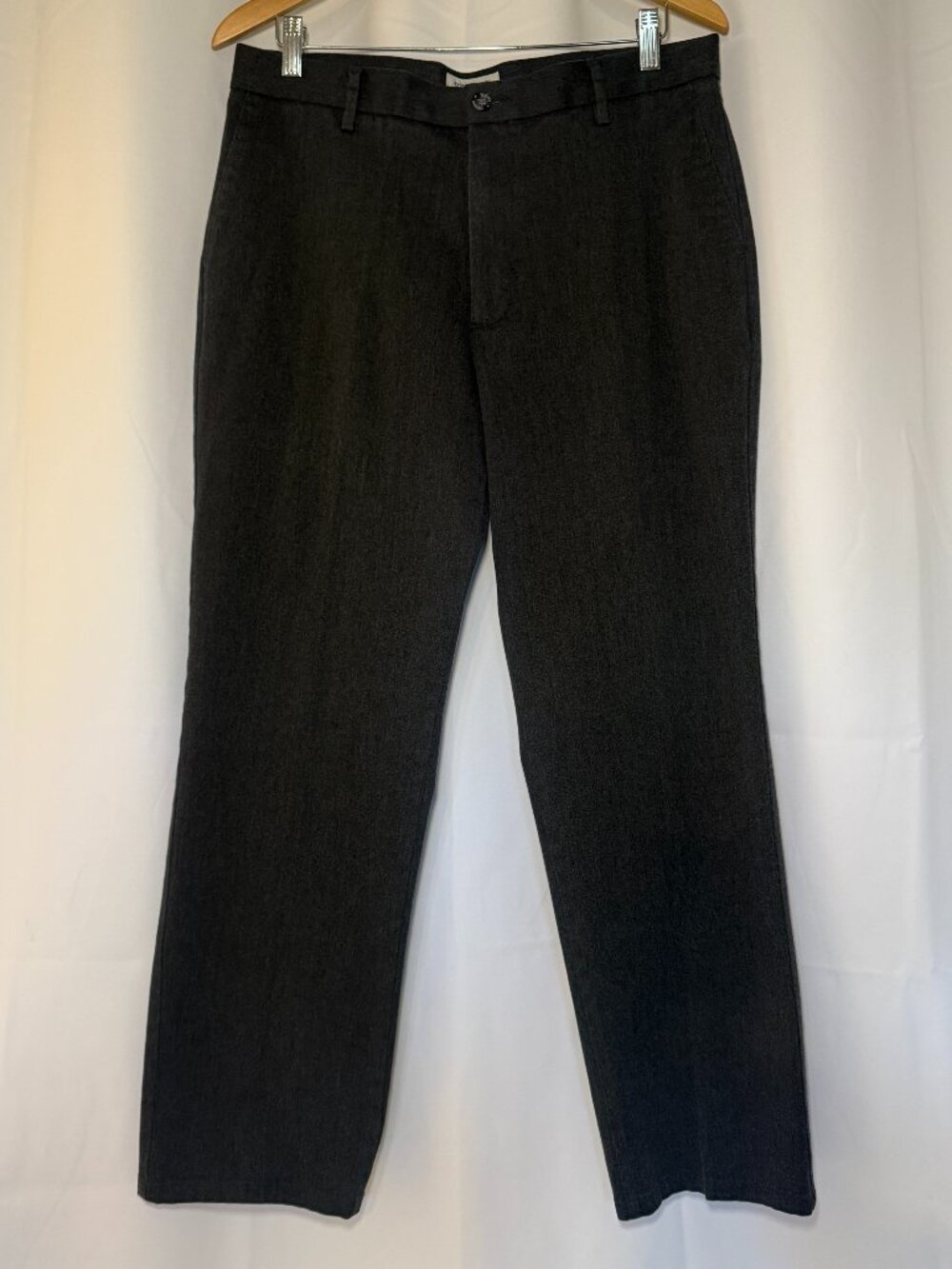 Dockers Classic Fit Dress Pants Mens 34x32 Gray Brushed Straight Leg Flat Front